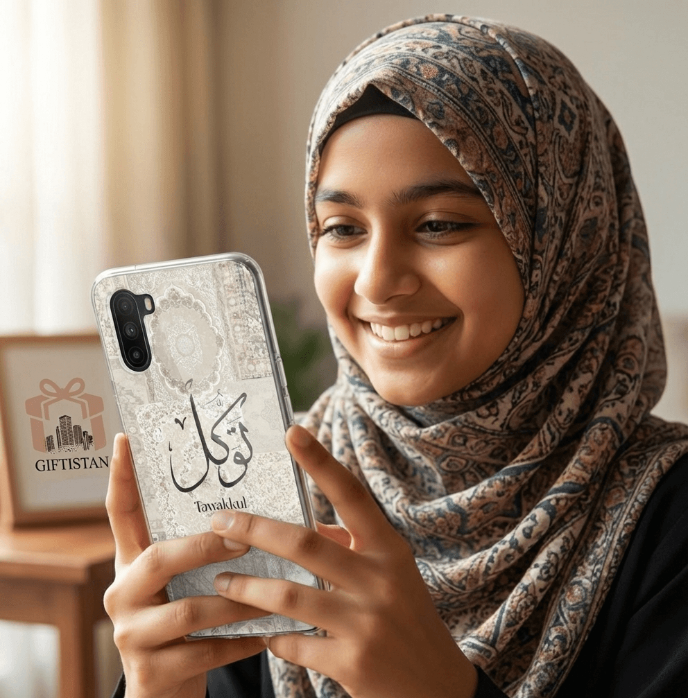 Custom Pashmina Resin Art Mobile Cover - Premium Glossy Finish (Personalized Name) — view 2