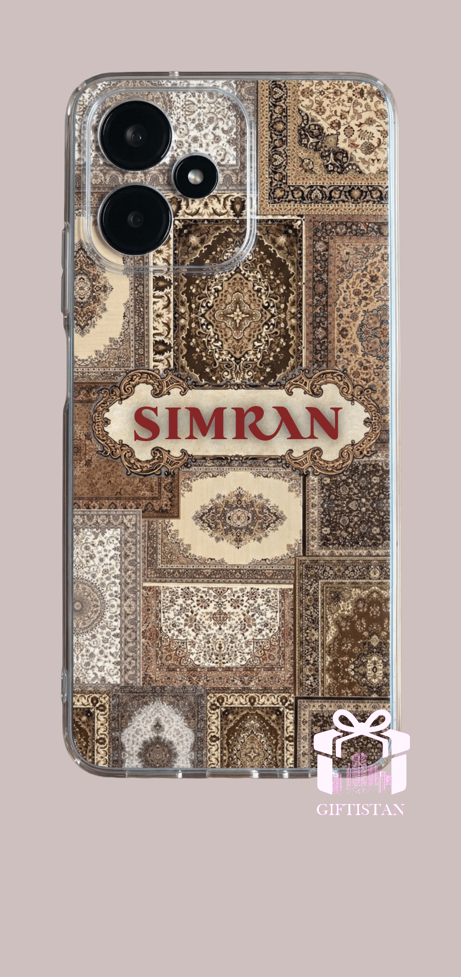 Custom Pashmina Resin Art Mobile Cover – High-Gloss & Personalized — mobile by Giftistan