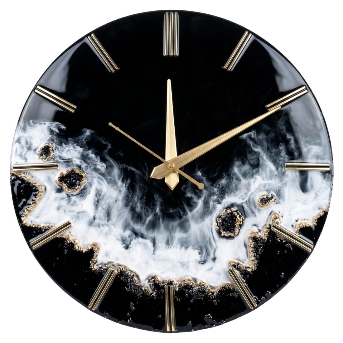 Black Geode Epoxy Resin Wall Clock — home by Giftistan