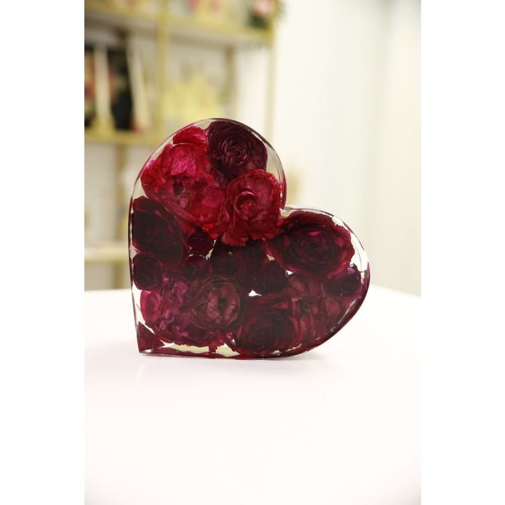 3D Resin Preserved Red Rose Heart Keepsake — jewellery by Giftistan